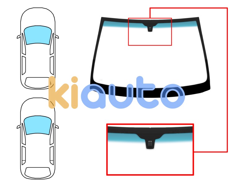 Parabrisas opel corsa c 2003-2006 3/5 puertas / delantero / verde banda azul / con base espejo Eurocode 6290AGNBL