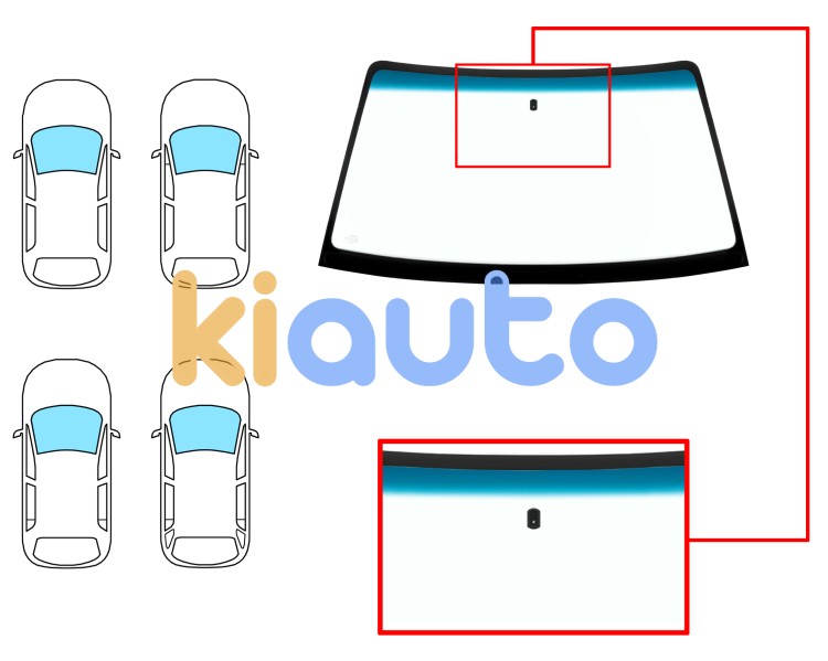 Parabrisas opel kadett e 1984-1991 3/4/5 puertas / familiar / cabrio / delantero / verde banda azul / con base espejo Eurocode 6247AGNBL