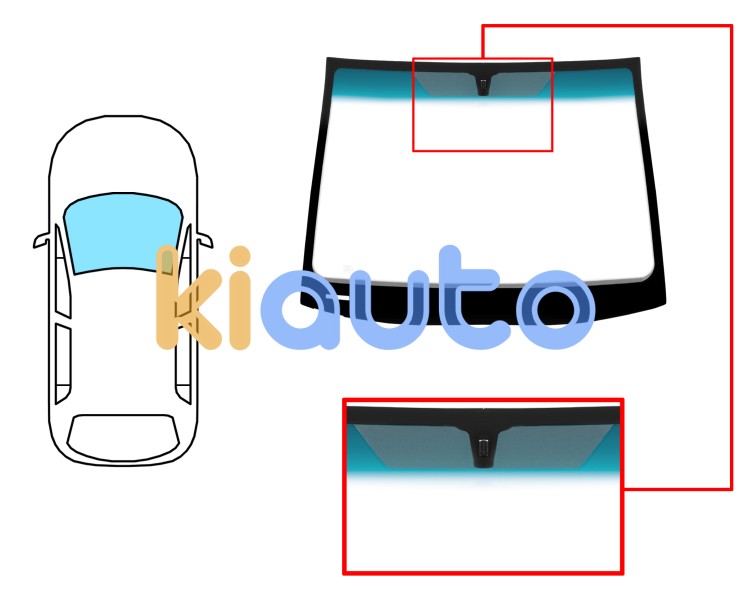 Parabrisas opel meriva 2006-2010 delantero / verde banda azul / con base espejo Eurocode 6288AGSBLV
