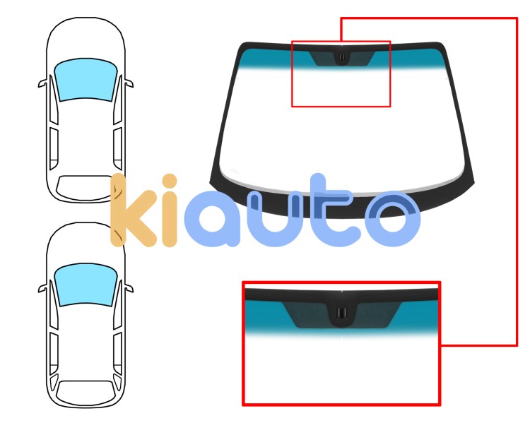 Parabrisas opel omega b 1994-1999 4 puertas / familiar / delantero / verde banda azul / con base espejo Eurocode 6261AGNBL1B