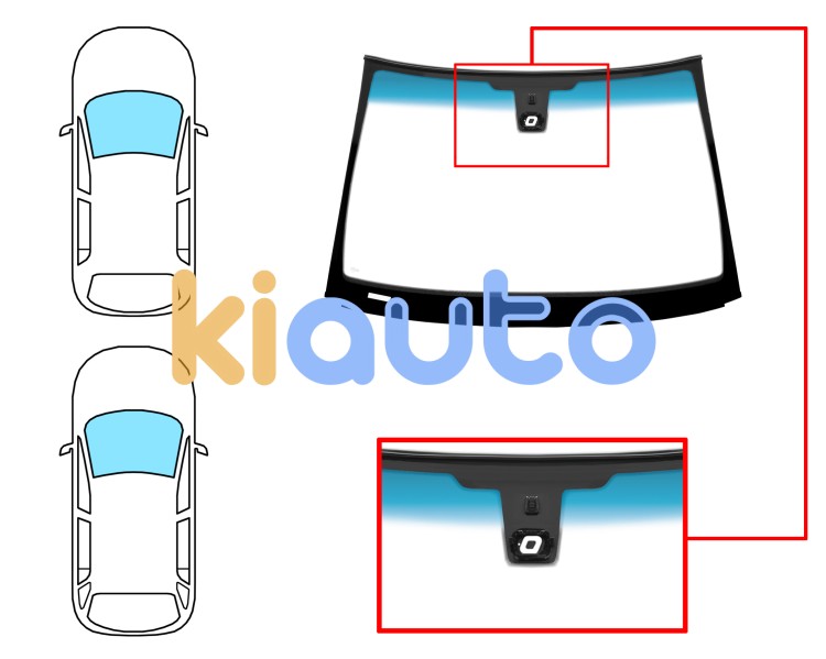 Parabrisas opel signum 2003-2005 delantero / verde banda azul / con base espejo / con sensor / molduras premontadas Eurocode 6294AGSBLMVW2B