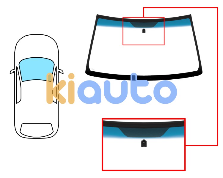 Parabrisas opel tigra 1994-2004 delantero / verde banda azul / con base espejo Eurocode 6263AGNBL