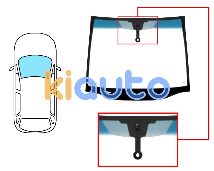 Parabrisas opel zafira b 2005-2007 delantero / reflectante / banda azul / con base espejo / con sensor / molduras premontadas abajo Eurocode 6307ACCBLMVW1R