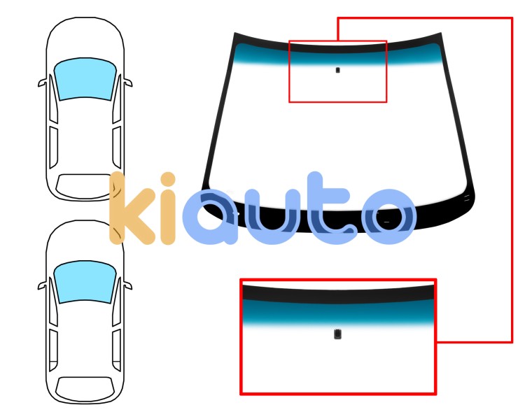 Parabrisas peugeot 206 1998-2008 3/5 puertas / familiar / delantero / verde banda azul / con base espejo Eurocode 6539AGSBLV