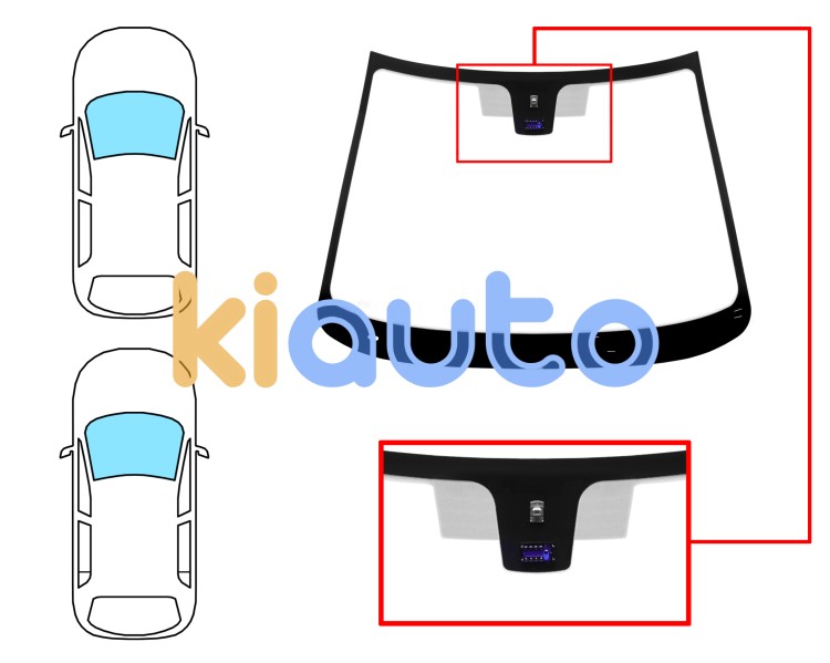 Parabrisas peugeot 206+ 2008-2014 3/5 puertas / familiar / delantero / verde / con base espejo / con sensor modificado Eurocode 6539AGSMV6T