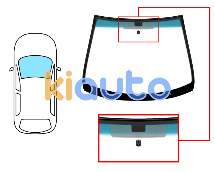 Parabrisas peugeot 207 2009-2012 3/5 puertas / familiar / delantero / verde banda azul / con base espejo / molduras premontadas Eurocode 6548AGSBLVZ