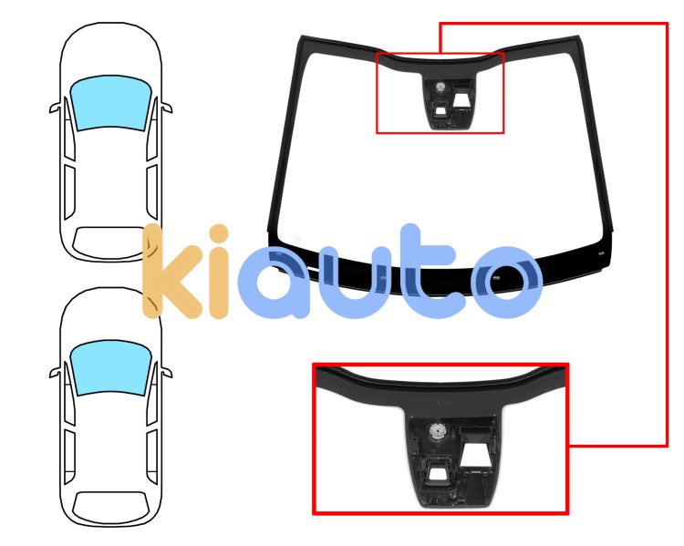 Parabrisas peugeot 208 2012-2015 3/5 puertas / delantero / verde / acustico / con base espejo / con sensor / con soporte camara / molduras premontadas Eurocode 6564AGACMVZ1B