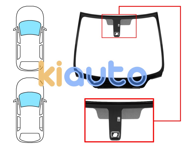 Parabrisas peugeot 307 2001-2005 3/5 puertas / familiar / delantero / reflectante / con base espejo / con sensor cuadrado / molduras premontadas Eurocode 6542ACCMVZ6P