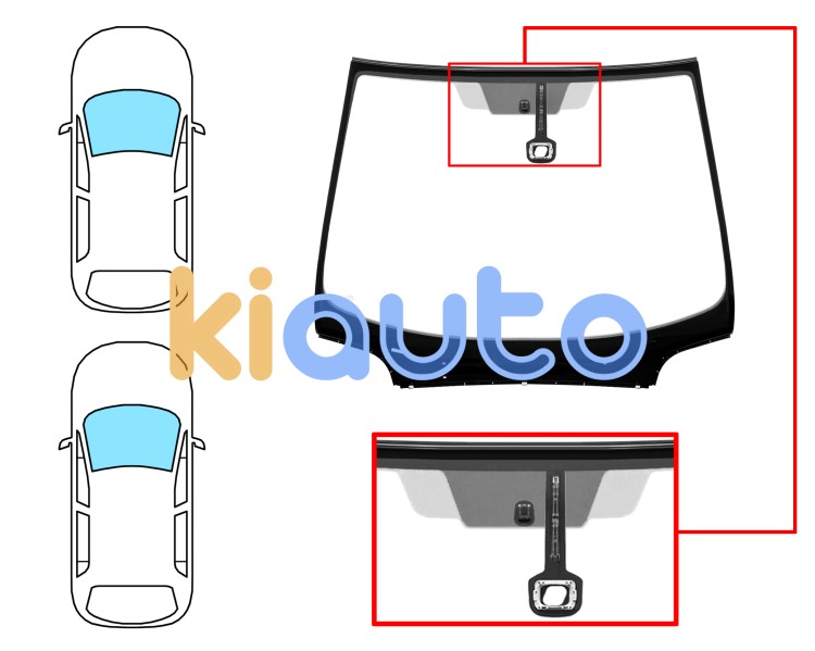 Parabrisas peugeot 407 2004-2011 4 puertas / familiar / delantero / verde / con base espejo / con sensor / molduras premontadas Eurocode 6544AGSMVZ1B