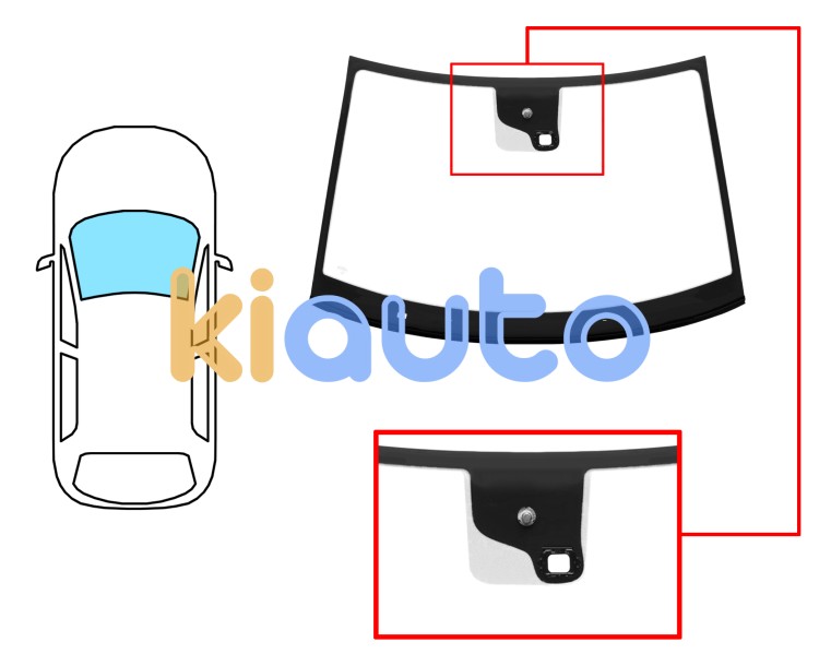 Parabrisas peugeot rcz 2010-2015 delantero / verde / acustico / con base espejo / con sensor / molduras premontadas Eurocode 6561AGAMVZ1B
