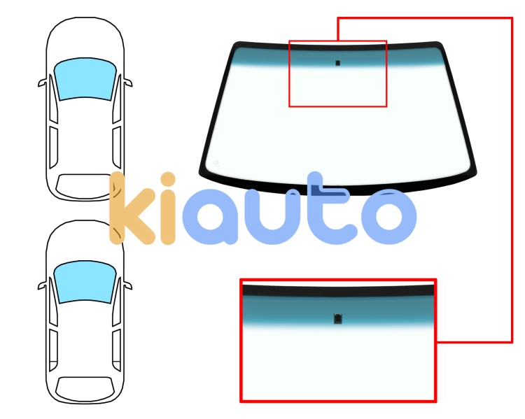 Parabrisas renault clio 1996-1998 3/5 puertas / delantero / verde banda azul / con base espejo Eurocode 7232AGNBL