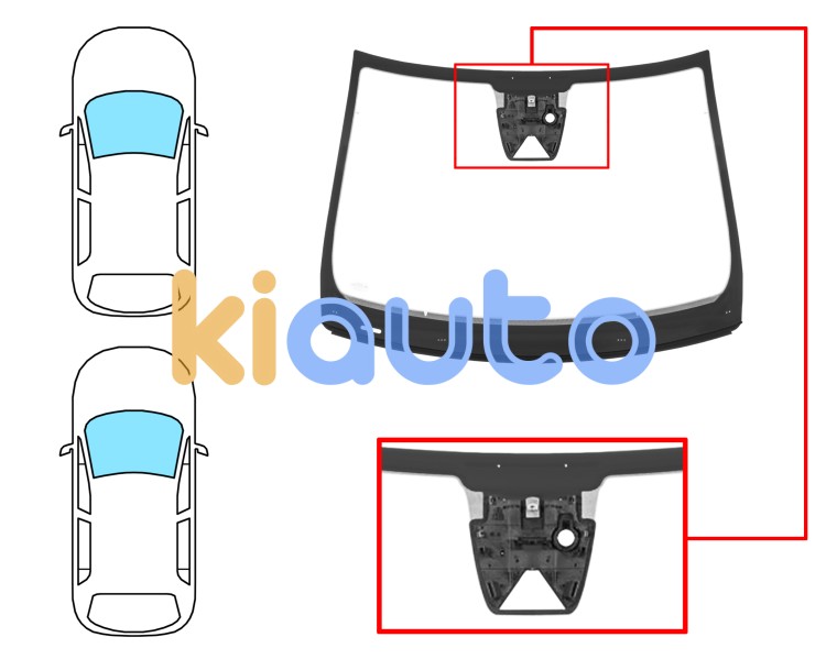 Parabrisas renault clio 2023-2026 5 puertas / familiar / delantero / verde / acustico / con base espejo / con sensor / con soporte camara / molduras premontadas Eurocode 7310AGACMVZ