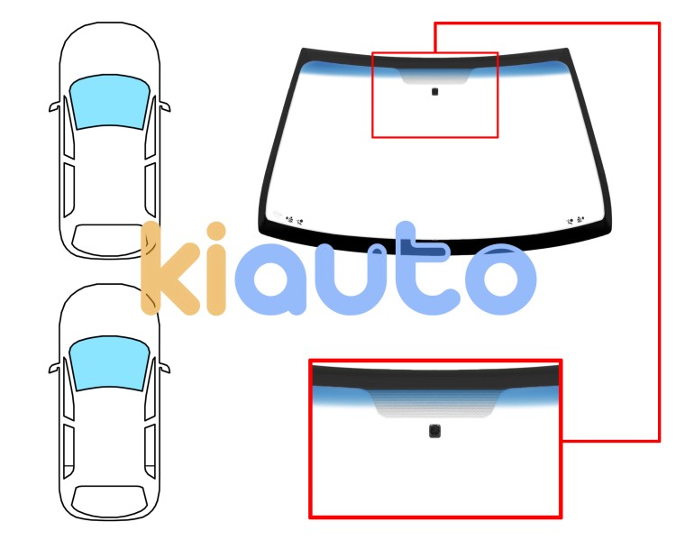 Parabrisas renault clio campus 2006-2009 3/5 puertas / delantero / verde banda azul / con base espejo Eurocode 7248AGNBL1B