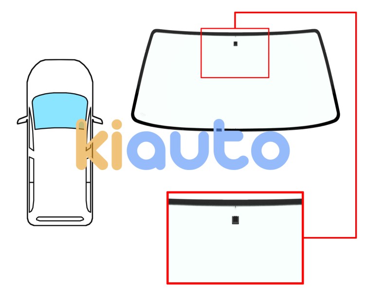 Parabrisas renault express 1995-1998 delantero / verde / con base espejo Eurocode 7227AGN1C