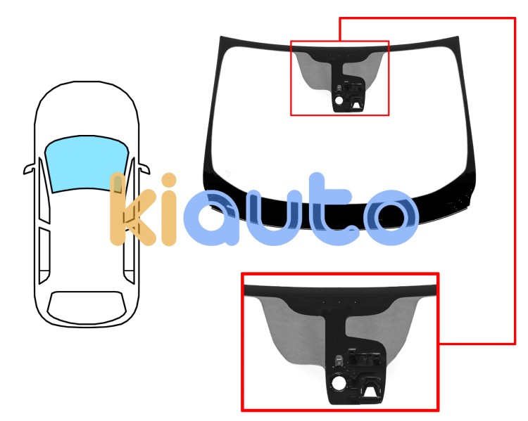 Parabrisas renault kadjar 2019-2023 delantero / verde / acustico / con base espejo / con sensor / con soporte camara / molduras premontadas Eurocode 7300AGACIMVZ75