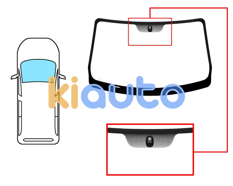 Parabrisas renault kangoo 2007-2013 delantero / verde / con base espejo / con ventana chasis Eurocode 7274AGSV1CW