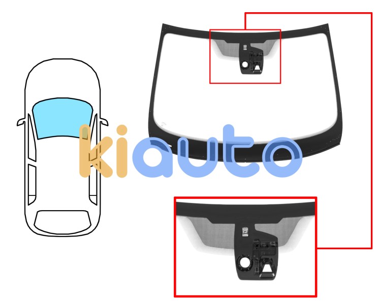 Parabrisas renault koleos 2016-2020 delantero / verde / acustico / con base espejo / con sensor / con soporte camara / molduras premontadas Eurocode 7305AGACIMVZ