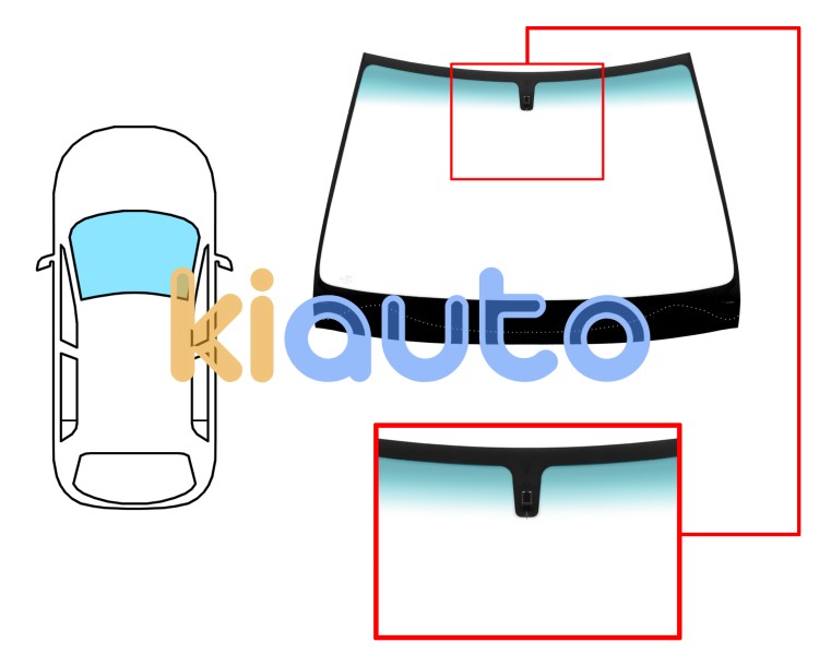 Parabrisas renault laguna 1998-2001 5 puertas / familiar / delantero / verde banda verde / con base espejo Eurocode 7237AGSGN