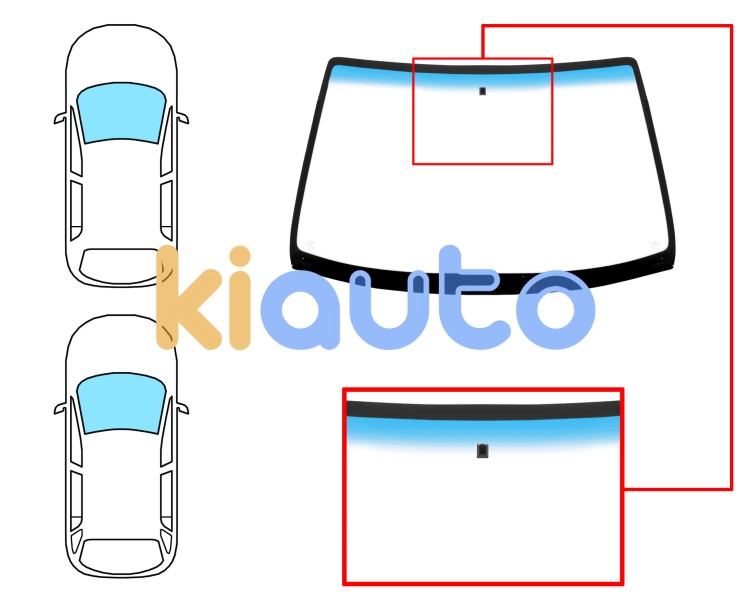 Parabrisas renault megane 1996-1999 4/5 puertas / familiar / delantero / verde banda azul / con base espejo Eurocode 7239AGNBL