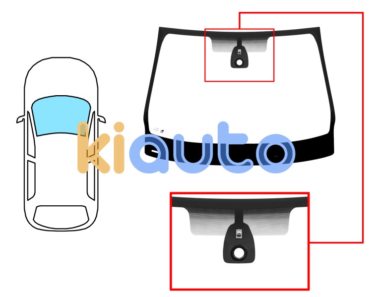 Parabrisas renault megane 2012-2014 3 puertas / delantero / verde / con base espejo / con sensor Eurocode 7275AGNMV1P