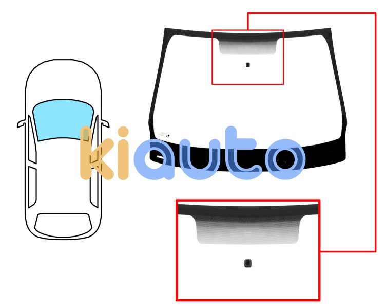 Parabrisas renault megane 2012-2014 3 puertas / delantero / verde / con base espejo Eurocode 7275AGNV