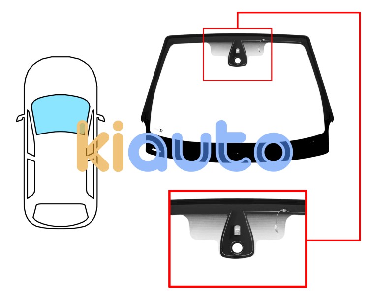 Parabrisas renault megane 2012-2014 cabrio / delantero / verde / con base espejo / con sensor / antena / molduras premontadas Eurocode 7283AGSAMVZ6I