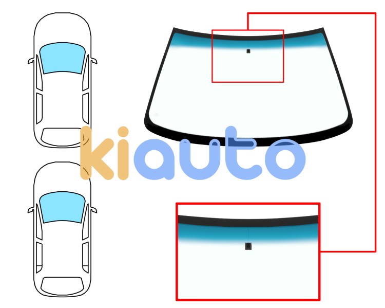 Parabrisas renault r19 1992-1995 3/4/5 puertas / cabrio / delantero / verde banda azul / con base espejo Eurocode 7231AGNBL