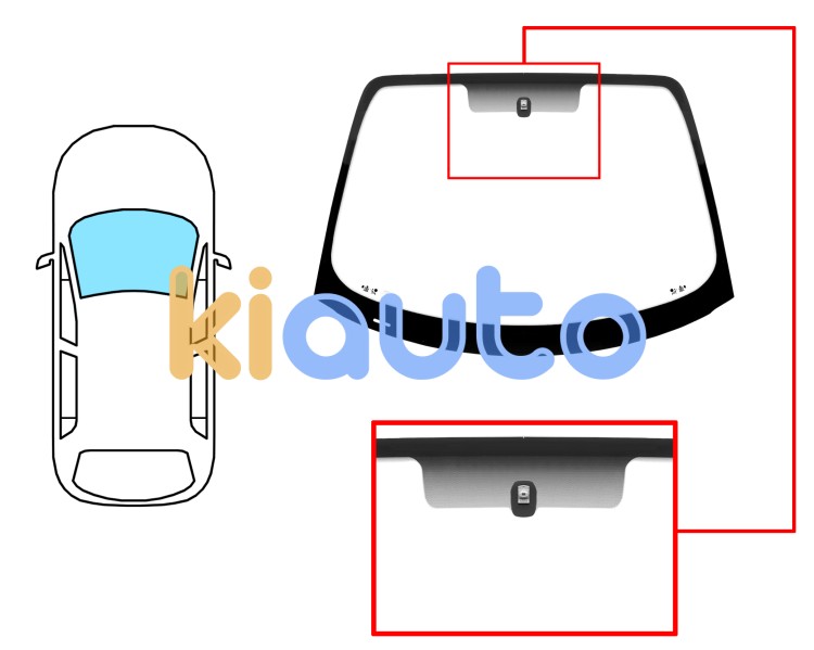 Parabrisas renault scenic / grand scenic 2002-2006 delantero / verde / con base espejo Eurocode 7257AGNV1M