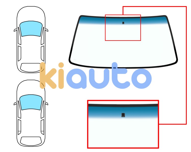 Parabrisas renault super 5 1984-1996 3/5 puertas / delantero / verde banda azul / con base espejo Eurocode 7227AGNBL1C