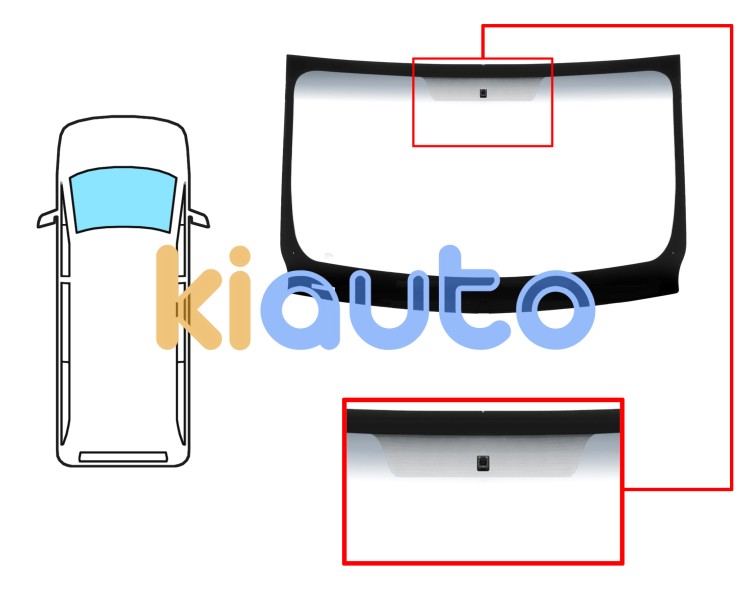 Parabrisas renault trafic 2007-2014 delantero / verde banda gris / con base espejo a 10 cm del borde Eurocode 6300AGSGYV