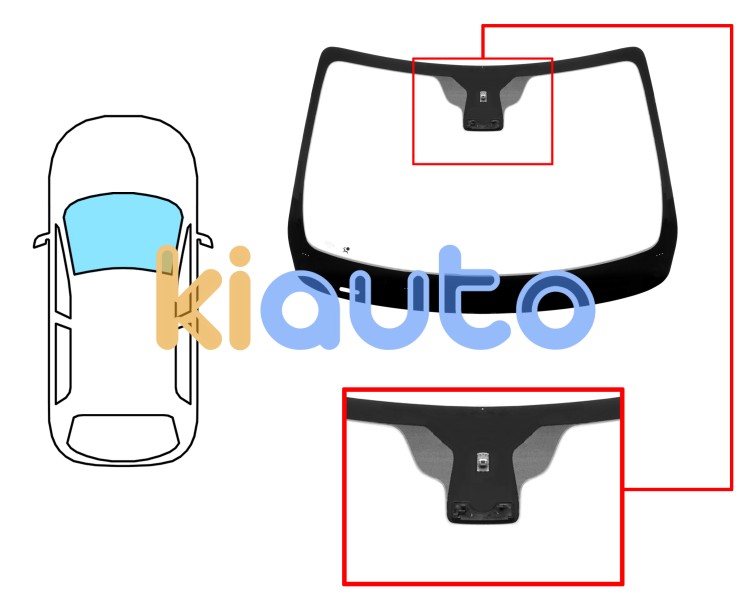 Parabrisas renault twingo 2014-2019 delantero / verde / con base espejo / con soporte camara Eurocode 7295AGSCV6I