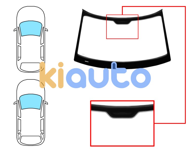 Parabrisas saab 95 2006-2009 4 puertas / familiar / delantero / verde / molduras premontadas arriba Eurocode 7410AGSVW