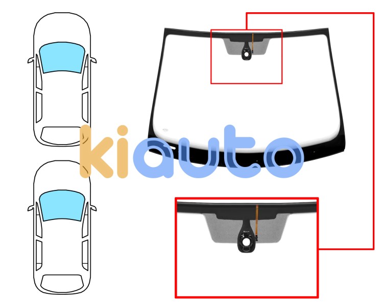 Parabrisas seat ibiza 2008-2012 3/5 puertas / familiar / delantero / verde / con sensor modificado / antena / molduras premontadas Eurocode 7614AGSAMVZ1T