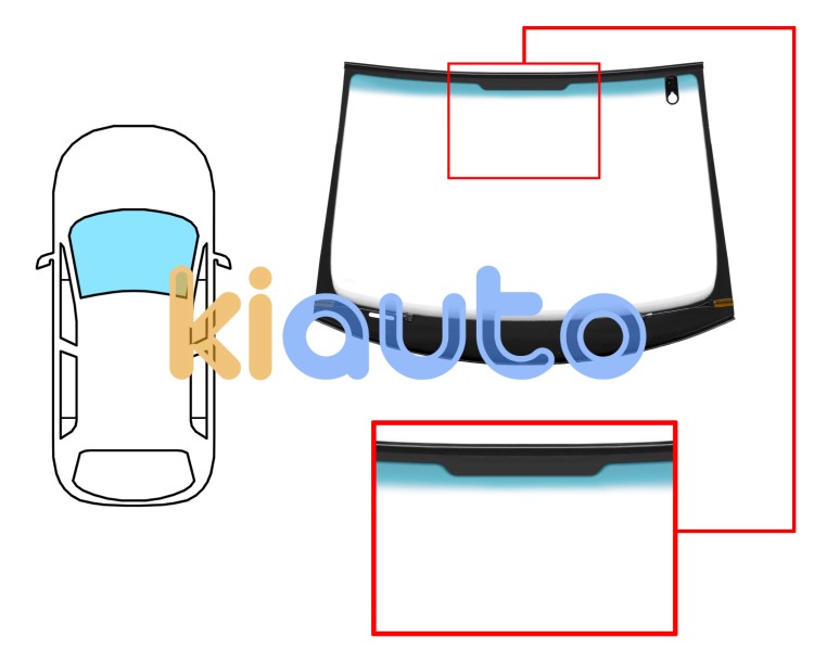 Parabrisas seat leon 2005-2009 delantero / verde banda azul / termico / con sensor / molduras premontadas Eurocode 7613AGSBLHMVZ1B