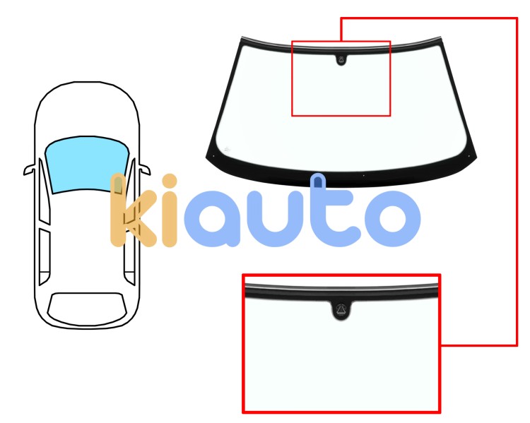 Parabrisas seat toledo 1991-1999 delantero / verde / con base espejo modificada / molduras premontadas arriba Eurocode 7603AGNZ1C