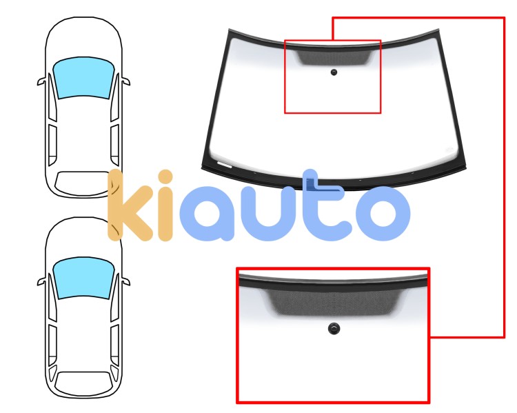 Parabrisas skoda fabia 2007-2010 5 puertas / familiar / delantero / verde banda gris / con base espejo / molduras premontadas Eurocode 7811AGSGYVW