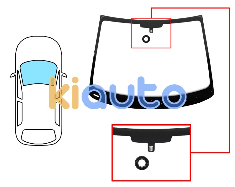 Parabrisas smart fortwo 2012-2014 coupe / cabrio / delantero / verde / con base espejo / con sensor Eurocode 5368AGSMV1B