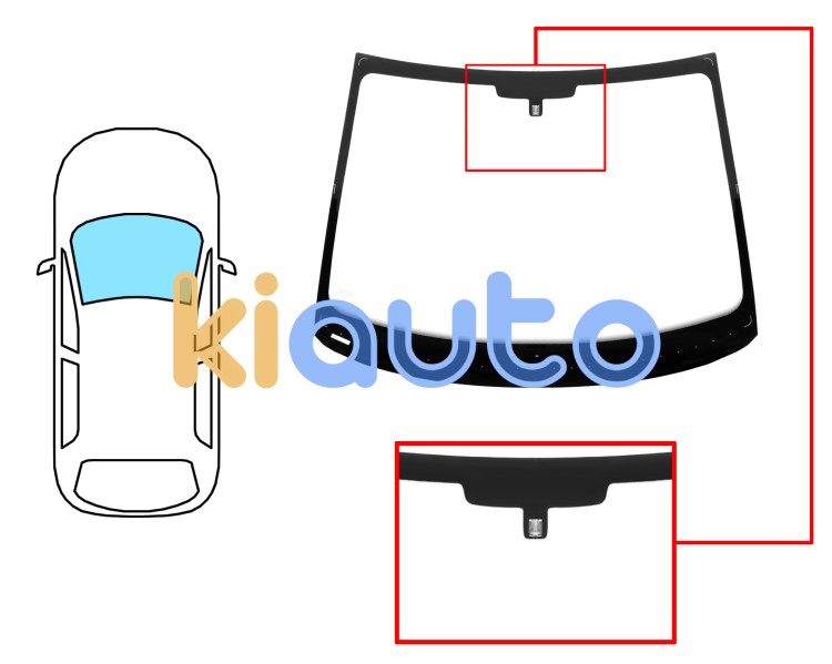 Parabrisas smart fortwo 2012-2014 coupe / cabrio / delantero / verde / con base espejo Eurocode 5368AGSV