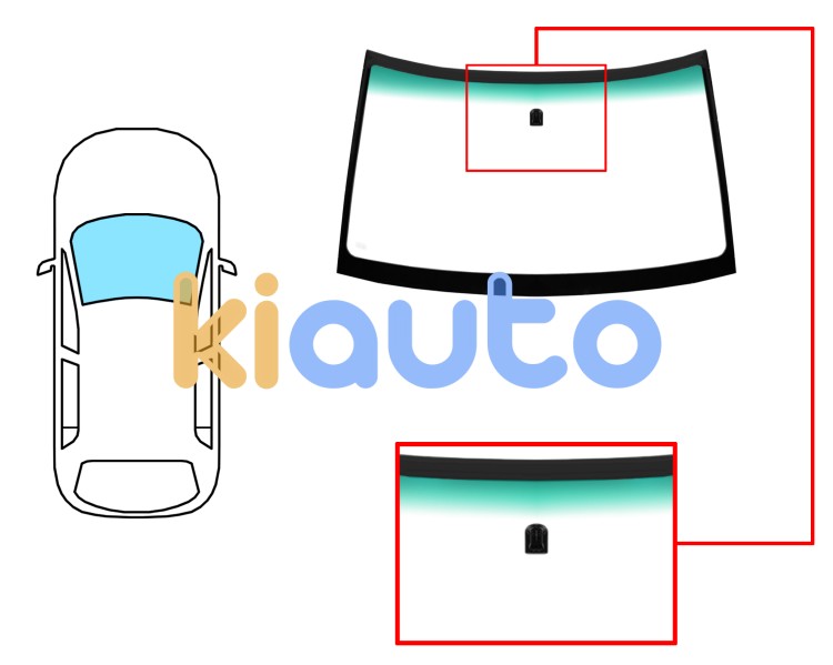 Parabrisas subaru forester 1997-2002 delantero / verde banda verde / con base espejo Eurocode 7923AGNGN