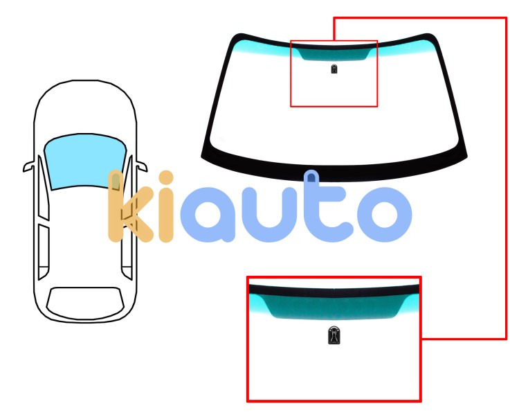 Parabrisas subaru forester 2005-2008 delantero / verde banda verde / con base espejo Eurocode 7928AGNGN