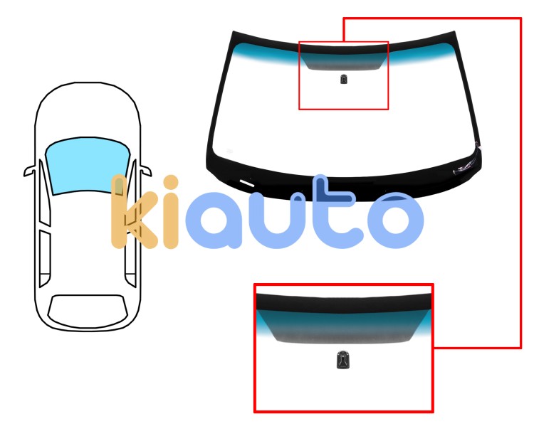 Parabrisas subaru forester 2008-2013 delantero / verde banda azul / termico / con base espejo Eurocode 7934AGNBLHV