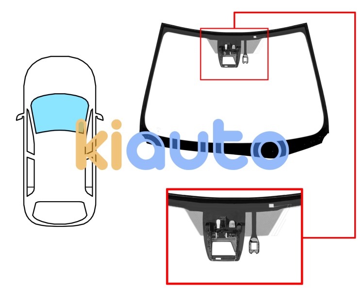 Parabrisas toyota auris 2013-2015 5 puertas / familiar / delantero / verde / acustico / con base espejo / con sensor / con soporte camara / antena / molduras premontadas Eurocode 8409AGACMZ1L