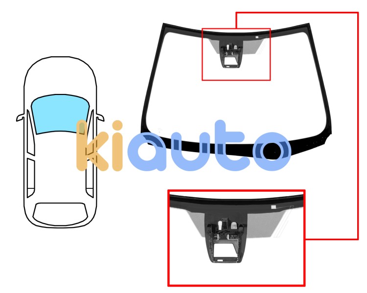 Parabrisas toyota auris 2013-2015 5 puertas / familiar / delantero / verde / acustico / con base espejo / con soporte camara / antena / molduras premontadas Eurocode 8409AGAACZ1L