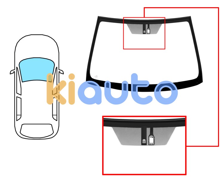 Parabrisas toyota corolla 2007-2010 4 puertas / delantero / verde / con base espejo / con sensor / molduras premontadas Eurocode 8376AGSMW1P