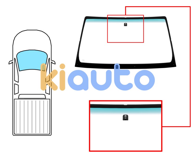 Parabrisas toyota hilux 2011-2016 2/4 puertas / delantero / verde banda verde / con base espejo Eurocode 8367AGNGNV