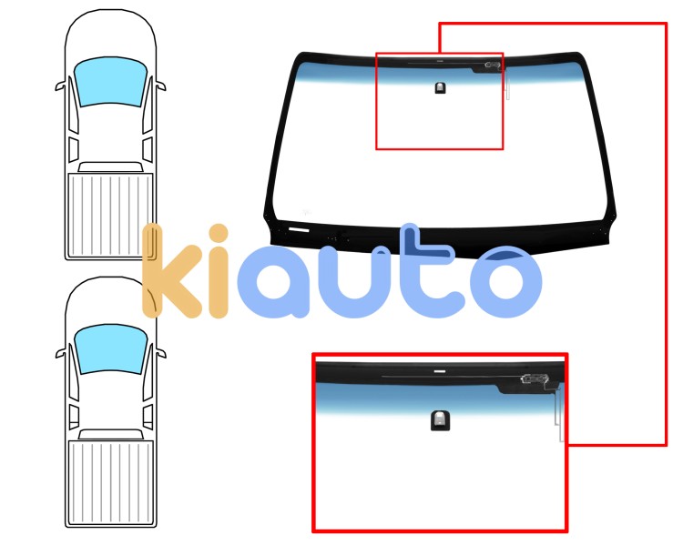 Parabrisas toyota hilux 2016-2021 2/4 puertas / delantero / verde banda azul / con base espejo / antena Eurocode 8424AGSBLAVW1B