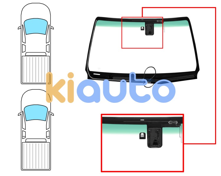 Parabrisas toyota hilux 2016-2021 2/4 puertas / delantero / verde banda verde / termico / con base espejo / antena / con soporte camara carril Eurocode 8424AGSGNACH1L