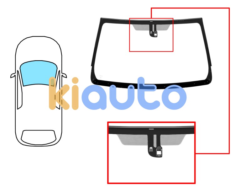 Parabrisas toyota iq 2009-2015 delantero / verde / acustico / con base espejo / con sensor / molduras premontadas Eurocode 8380AGAMW1B