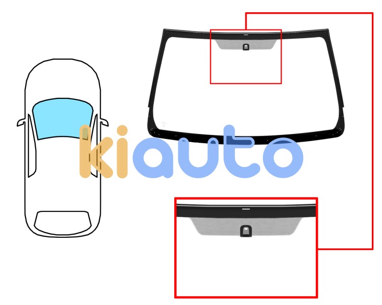 Parabrisas toyota iq 2009-2015 delantero / verde / acustico / con base espejo / molduras premontadas Eurocode 8380AGAW