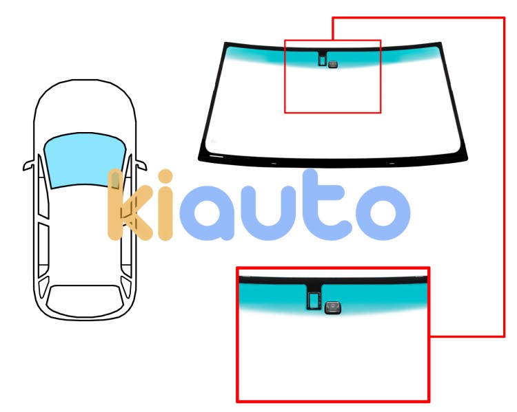 Parabrisas toyota land cruiser 1998-2003 fj100 5 puertas / delantero / verde banda verde / con base espejo / con sensor / molduras premontadas Eurocode 8306AGNGNMVW